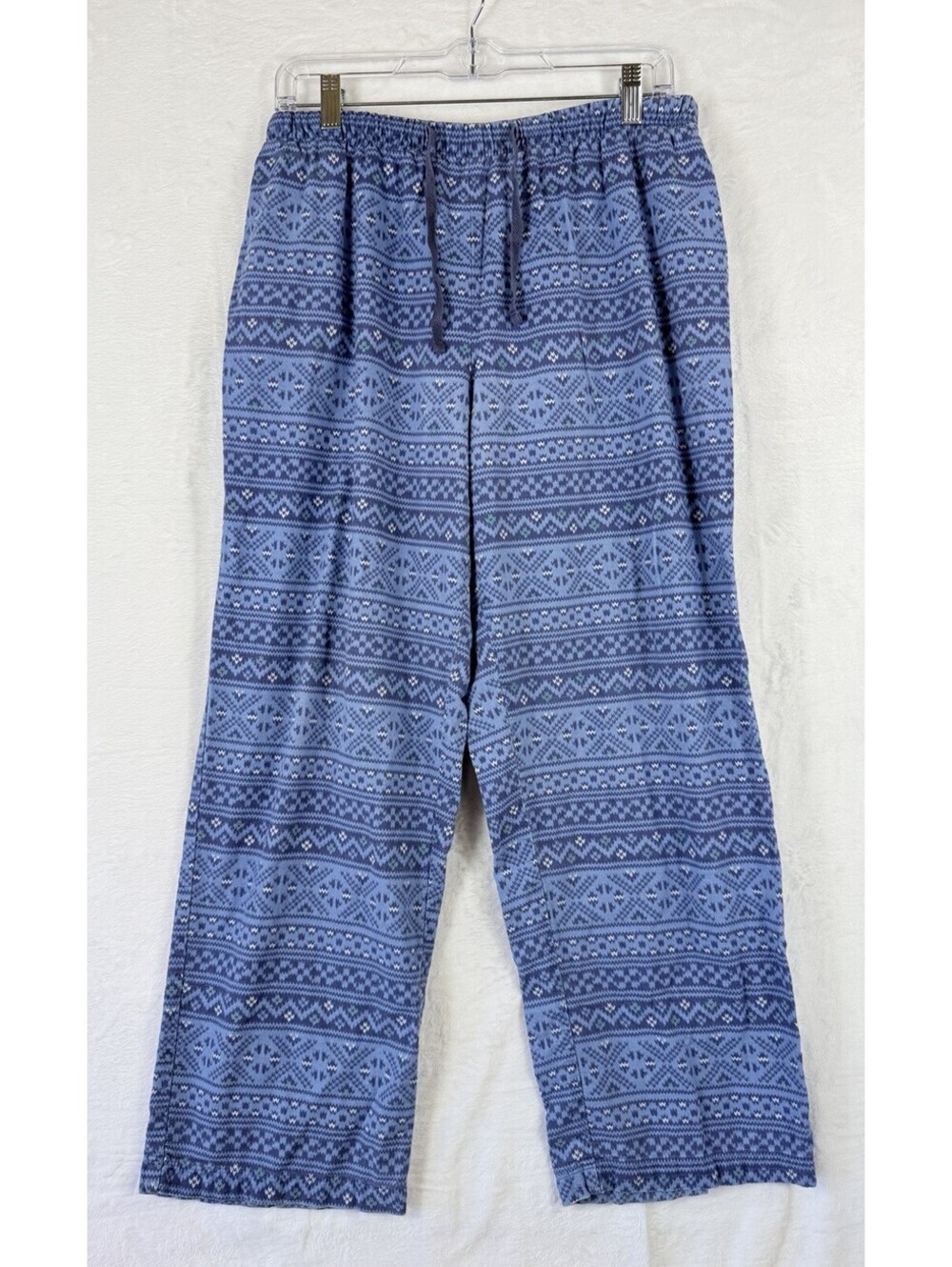 LL Bean Flannel Pajama Pants Womens Medium Blue Fair Isle